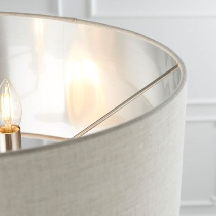 Endon 94359 - Toršeras HIGHCLERE 3xE14/40W/230V smėlio spalva/blizgus chromas diametras 47 cm