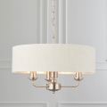 Endon 94361 - Sietynas, kabinamas ant grandinės HIGHCLERE 3xE14/40W/230V smėlio spalva/matinis chromas diametras 45 cm