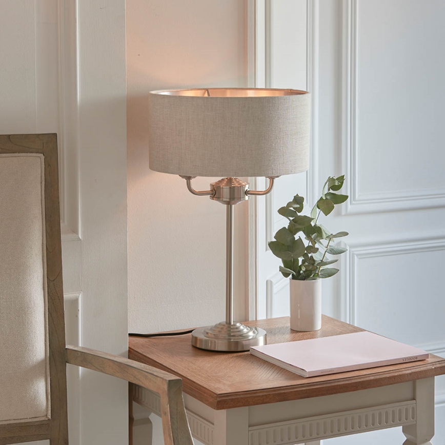 Endon 94369 - Stalinis šviestuvas HIGHCLERE 3xE14/18W/230V smėlio spalva/matinis chromas