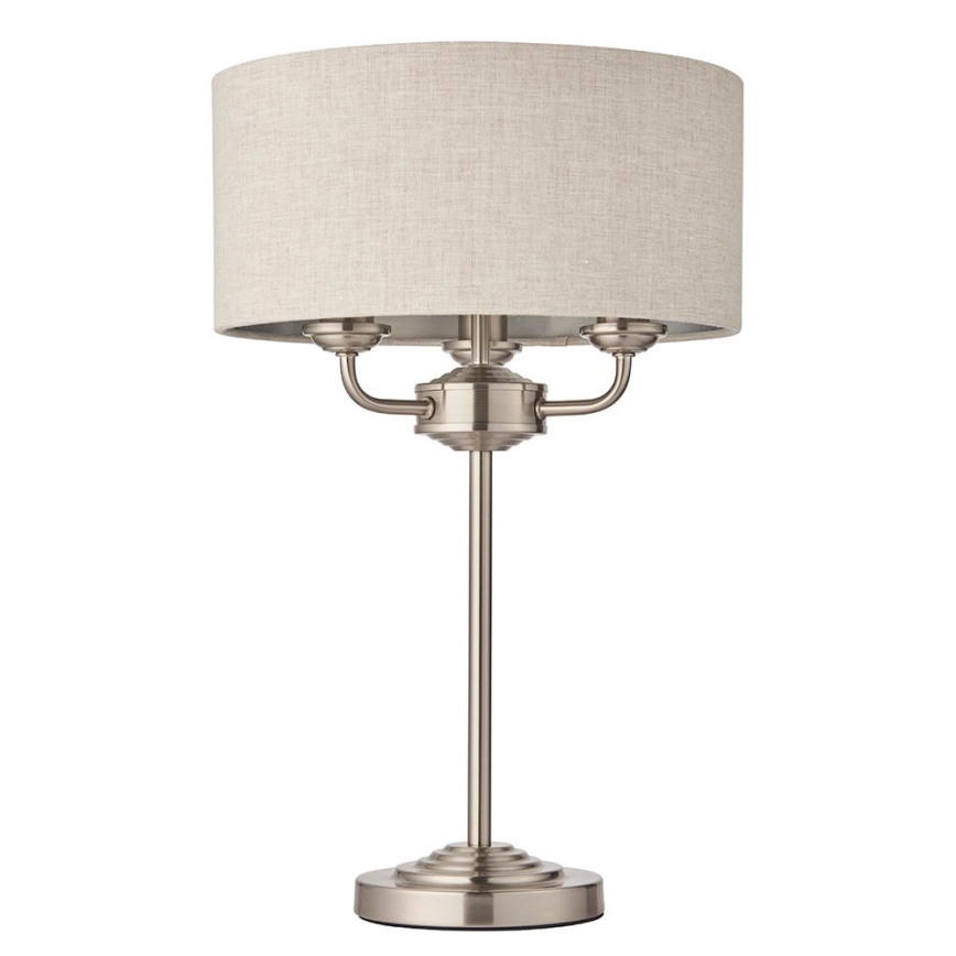 Endon 94369 - Stalinis šviestuvas HIGHCLERE 3xE14/18W/230V smėlio spalva/matinis chromas