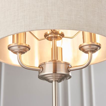 Endon 94369 - Stalinis šviestuvas HIGHCLERE 3xE14/18W/230V smėlio spalva/matinis chromas