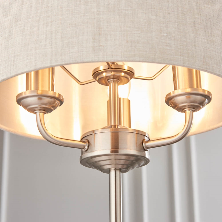 Endon 94369 - Stalinis šviestuvas HIGHCLERE 3xE14/18W/230V smėlio spalva/matinis chromas