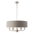 Endon 94373 - Sietynas, kabinamas ant grandinės HIGHCLERE 6xE14/40W/230V pilka/blizgus chromas diametras 35 cm