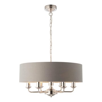 Endon 94373 - Sietynas, kabinamas ant grandinės HIGHCLERE 6xE14/40W/230V pilka/blizgus chromas