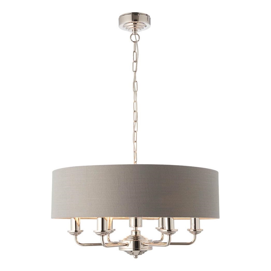 Endon 94373 - Sietynas, kabinamas ant grandinės HIGHCLERE 6xE14/40W/230V pilka/blizgus chromas