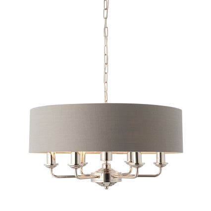 Endon 94373 - Sietynas, kabinamas ant grandinės HIGHCLERE 6xE14/40W/230V pilka/blizgus chromas