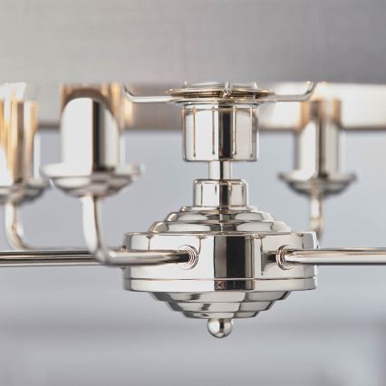 Endon 94373 - Sietynas, kabinamas ant grandinės HIGHCLERE 6xE14/40W/230V pilka/blizgus chromas