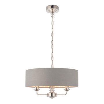 Endon 94377 - Sietynas, kabinamas ant grandinės HIGHCLERE 3xE14/40W/230V pilka/blizgus chromas