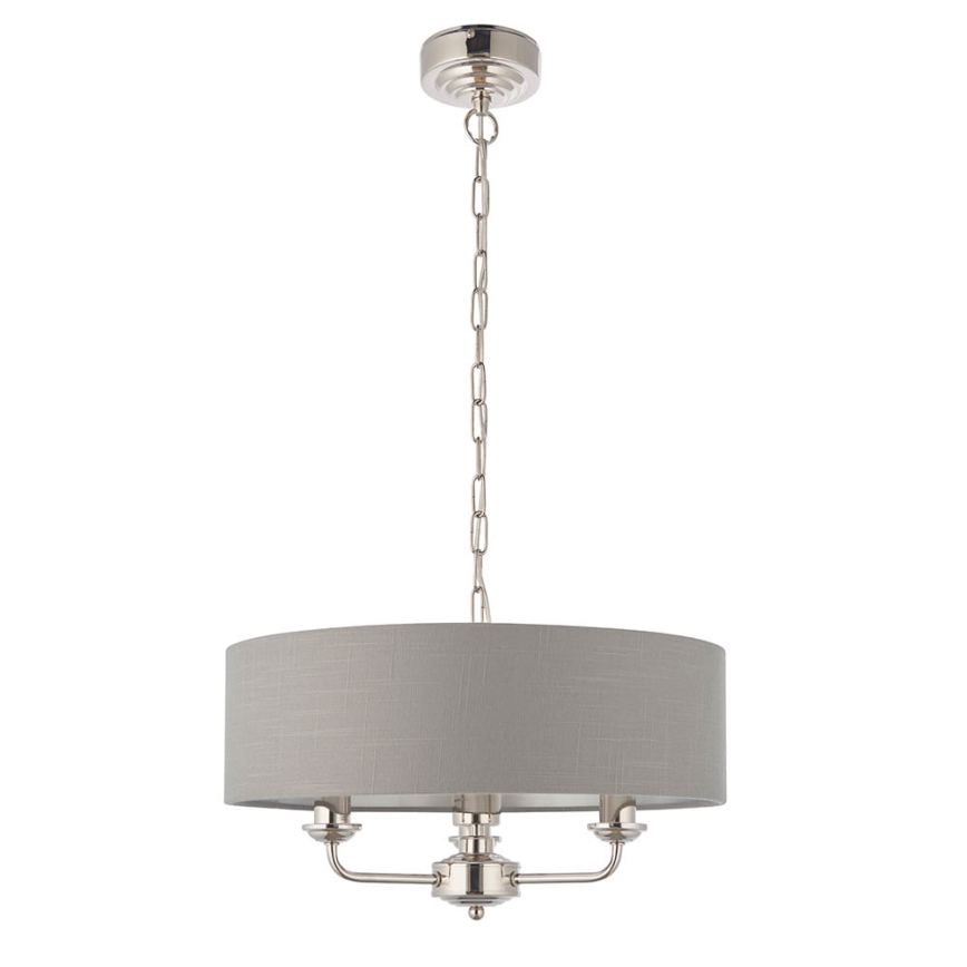 Endon 94377 - Sietynas, kabinamas ant grandinės HIGHCLERE 3xE14/40W/230V pilka/blizgus chromas