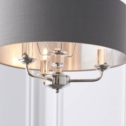 Endon 94377 - Sietynas, kabinamas ant grandinės HIGHCLERE 3xE14/40W/230V pilka/blizgus chromas