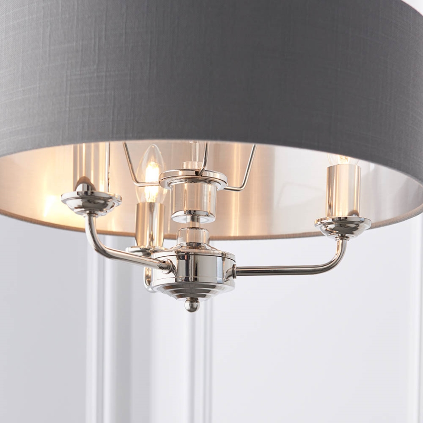 Endon 94377 - Sietynas, kabinamas ant grandinės HIGHCLERE 3xE14/40W/230V pilka/blizgus chromas