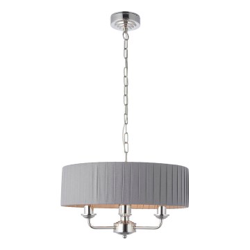 Endon 94394 - Sietynas, kabinamas ant grandinės HIGHCLERE 3xE14/40W/230V tamsiai pilka/blizgus chromas