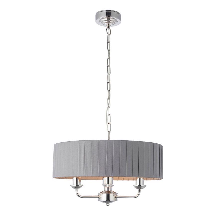 Endon 94394 - Sietynas, kabinamas ant grandinės HIGHCLERE 3xE14/40W/230V tamsiai pilka/blizgus chromas