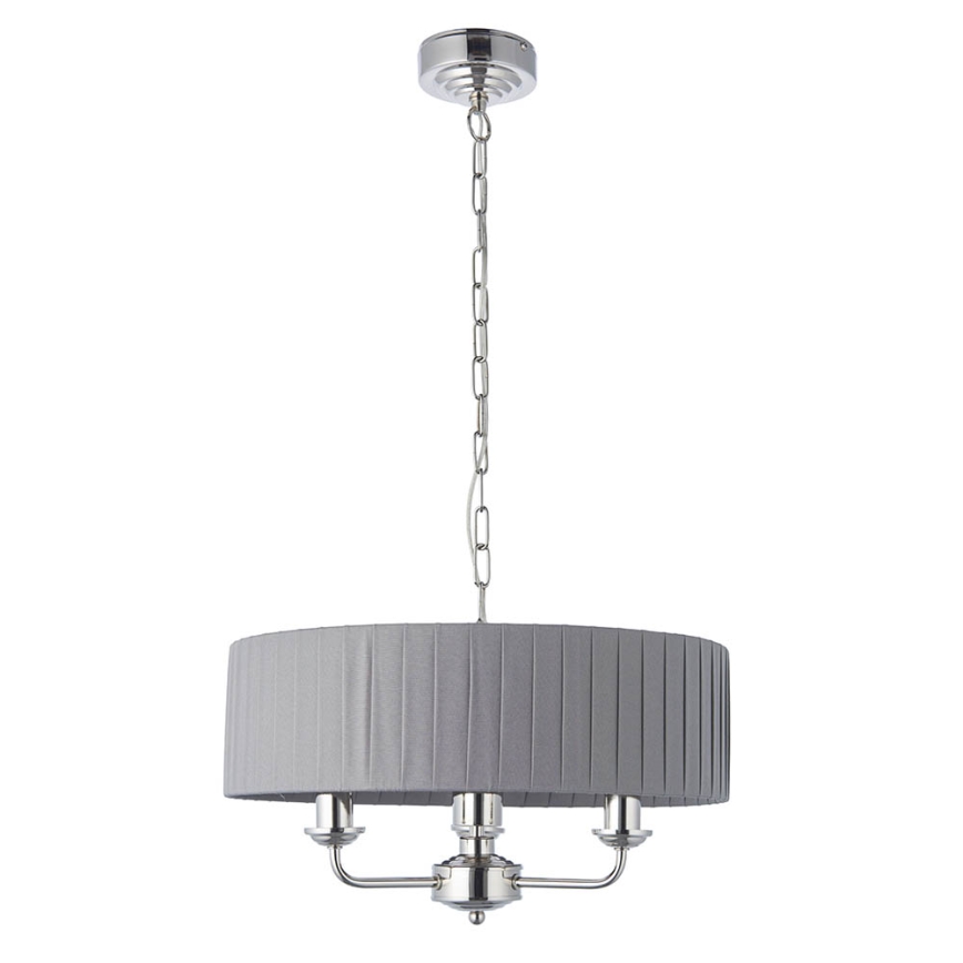 Endon 94394 - Sietynas, kabinamas ant grandinės HIGHCLERE 3xE14/40W/230V tamsiai pilka/blizgus chromas