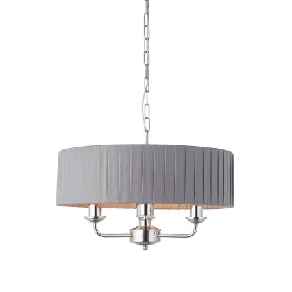 Endon 94394 - Sietynas, kabinamas ant grandinės HIGHCLERE 3xE14/40W/230V tamsiai pilka/blizgus chromas