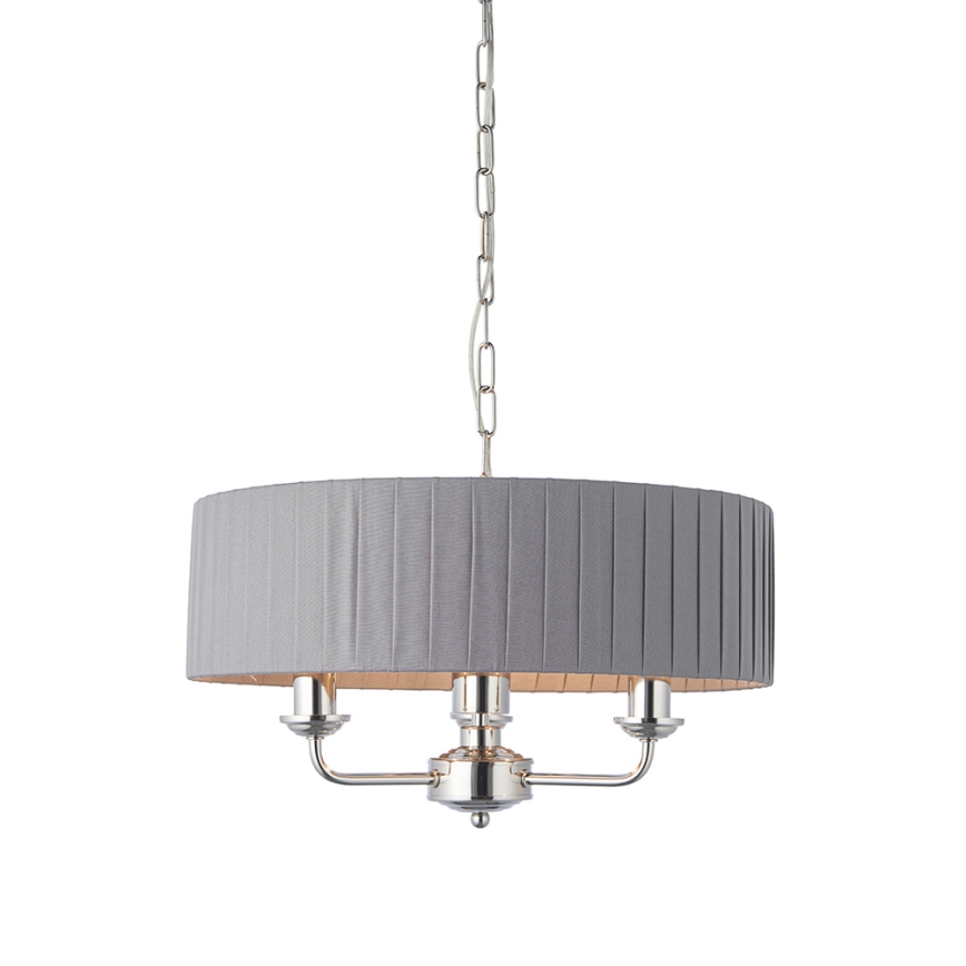Endon 94394 - Sietynas, kabinamas ant grandinės HIGHCLERE 3xE14/40W/230V tamsiai pilka/blizgus chromas
