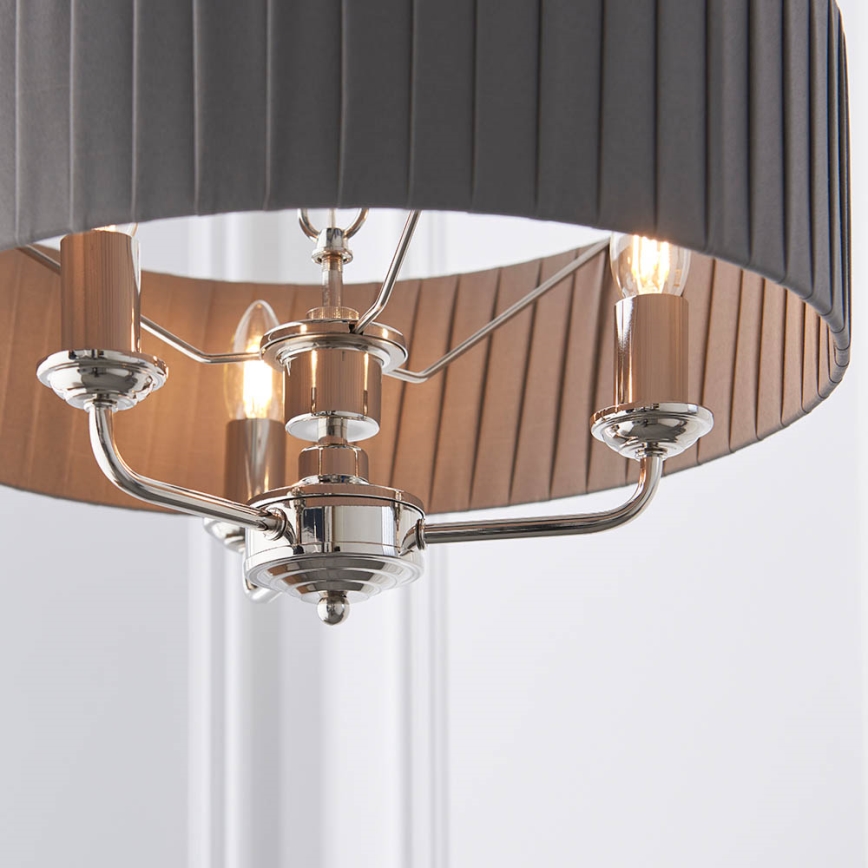 Endon 94394 - Sietynas, kabinamas ant grandinės HIGHCLERE 3xE14/40W/230V tamsiai pilka/blizgus chromas