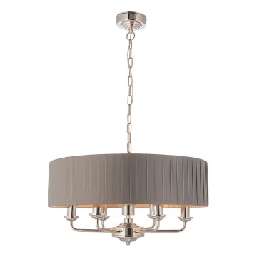 Endon 94397 - Sietynas, kabinamas ant grandinės HIGHCLERE 6xE14/40W/230V pilka/blizgus chromas