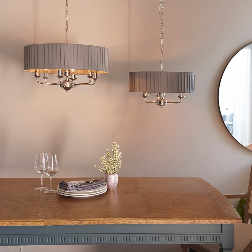 Endon 94397 - Sietynas, kabinamas ant grandinės HIGHCLERE 6xE14/40W/230V pilka/blizgus chromas