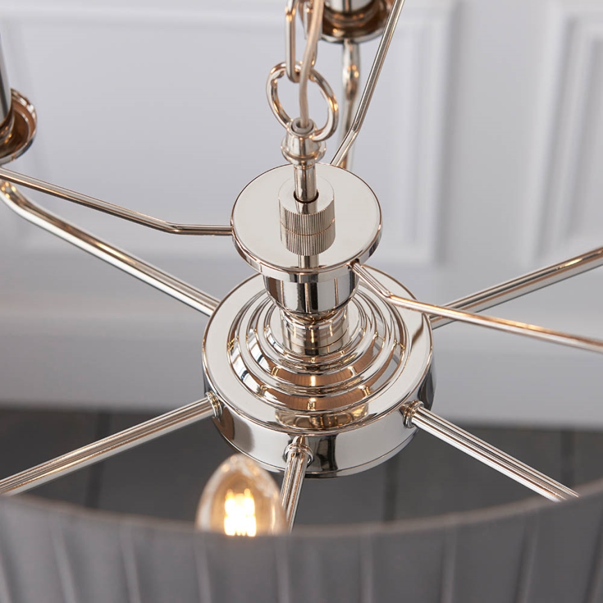 Endon 94397 - Sietynas, kabinamas ant grandinės HIGHCLERE 6xE14/40W/230V pilka/blizgus chromas