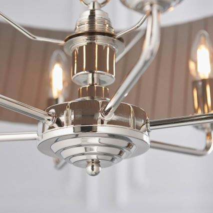 Endon 94397 - Sietynas, kabinamas ant grandinės HIGHCLERE 6xE14/40W/230V pilka/blizgus chromas