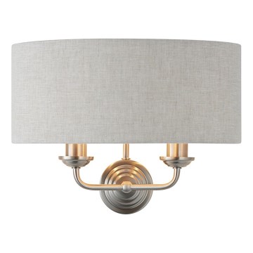 Endon 94403 - Sieninis šviestuvas HIGHCLERE 2xE14/40W/230V pilka/matinis chromas
