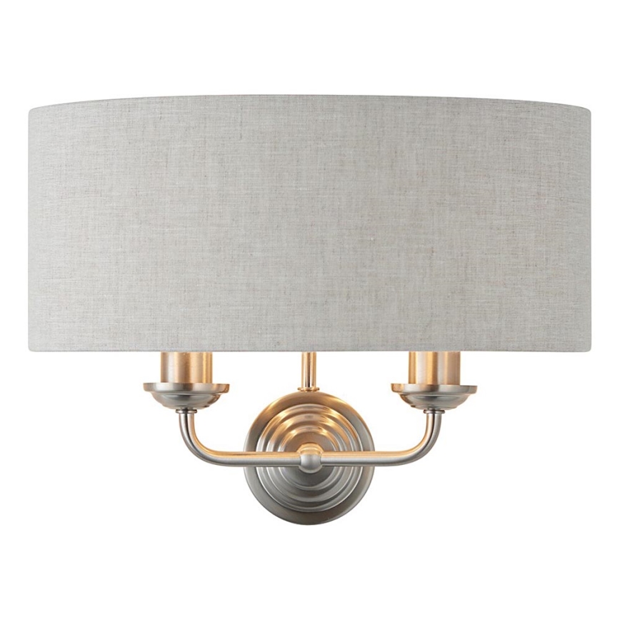 Endon 94403 - Sieninis šviestuvas HIGHCLERE 2xE14/40W/230V pilka/matinis chromas