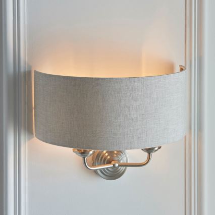 Endon 94403 - Sieninis šviestuvas HIGHCLERE 2xE14/40W/230V pilka/matinis chromas