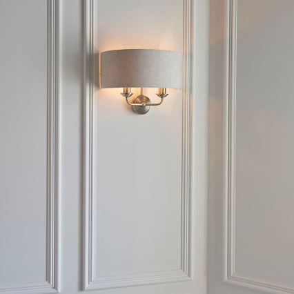 Endon 94403 - Sieninis šviestuvas HIGHCLERE 2xE14/40W/230V pilka/matinis chromas
