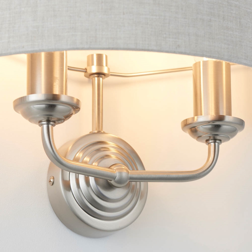 Endon 94403 - Sieninis šviestuvas HIGHCLERE 2xE14/40W/230V pilka/matinis chromas