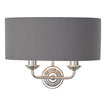 Endon 94406 - Sieninis šviestuvas HIGHCLERE 2xE14/40W/230V tamsiai pilka/blizgus chromas