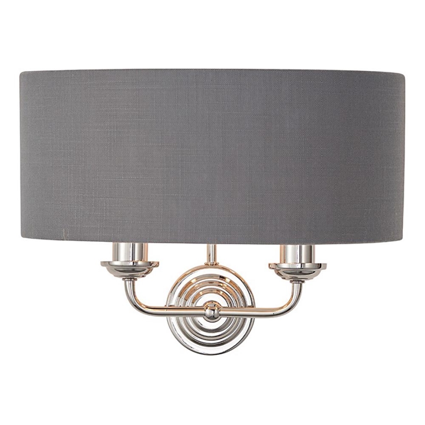 Endon 94406 - Sieninis šviestuvas HIGHCLERE 2xE14/40W/230V tamsiai pilka/blizgus chromas