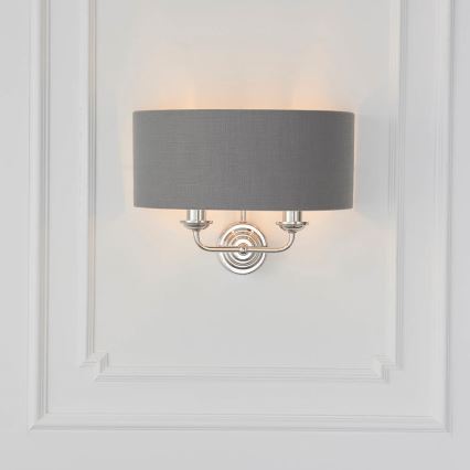 Endon 94406 - Sieninis šviestuvas HIGHCLERE 2xE14/40W/230V tamsiai pilka/blizgus chromas
