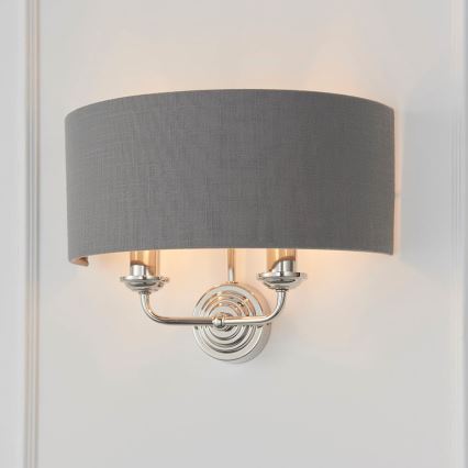 Endon 94406 - Sieninis šviestuvas HIGHCLERE 2xE14/40W/230V tamsiai pilka/blizgus chromas