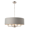 Endon 94415 - Sietynas, kabinamas ant grandinės HIGHCLERE 8xE14/40W/230V pilka/blizgus chromas diametras 70 cm