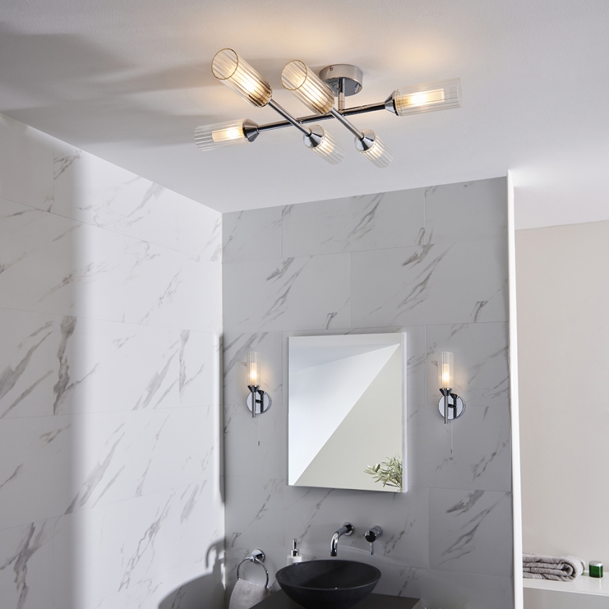Endon 95045 - Tvirtinamas vonios sietynas NATORI 6xG9/3W/230V IP44 blizgus chromas