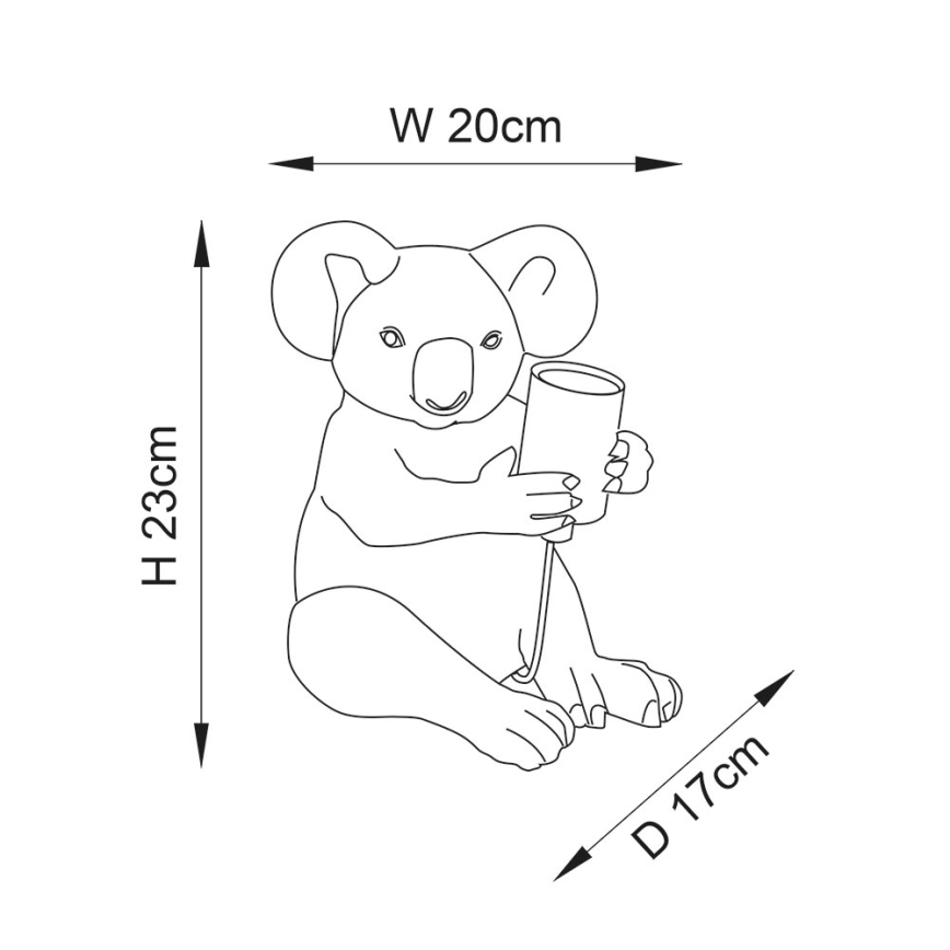 Endon 95082 - Stalinis šviestuvas KOALA 1xE27/10W/230V auksinis