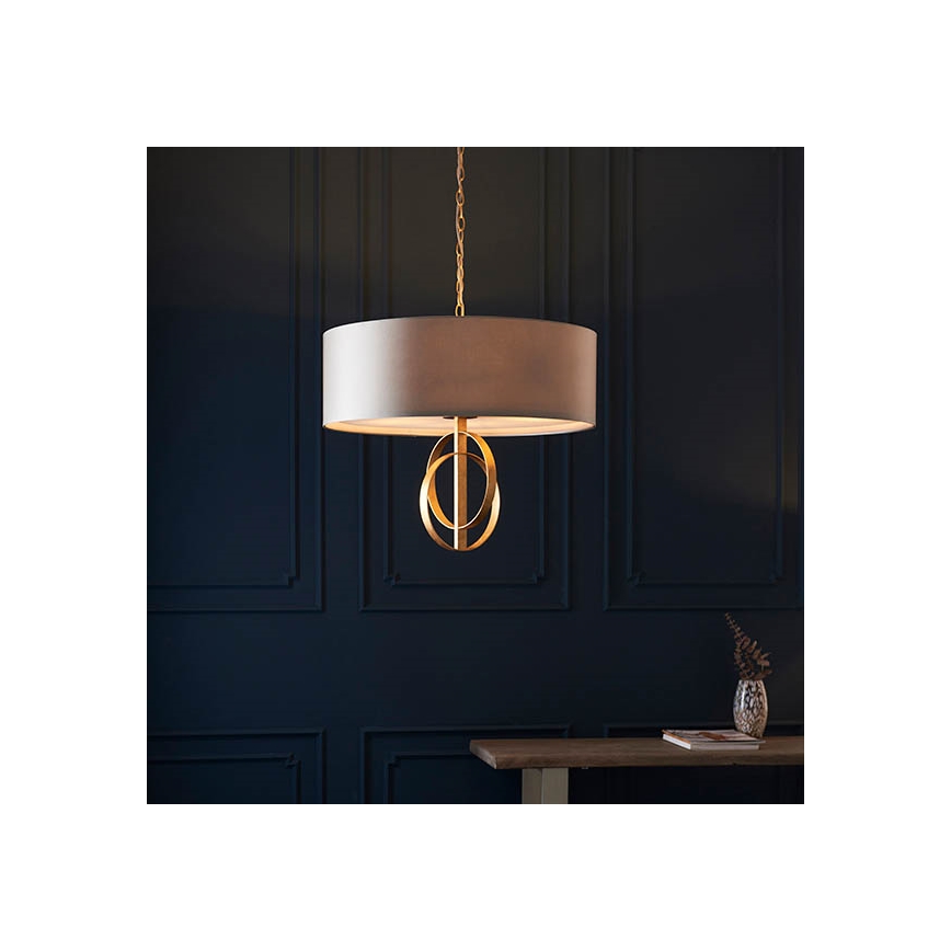 Endon 95211 - pakabinamas šviestuvas ant grandinės, 5xE27/10W/230V, skersmuo 70 cm, pilkas/žalvarinis