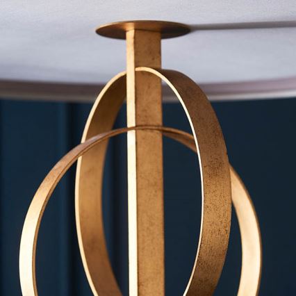 Endon 95211 - pakabinamas šviestuvas ant grandinės, 5xE27/10W/230V, skersmuo 70 cm, pilkas/žalvarinis