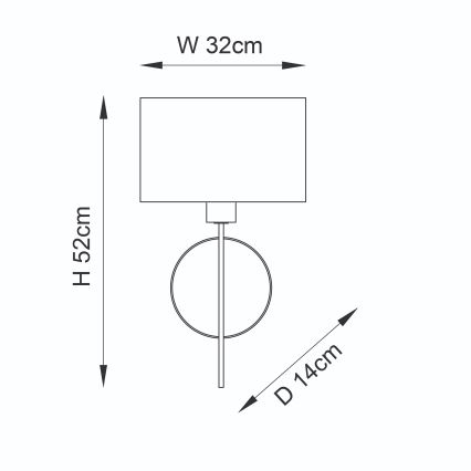 Endon 95218 - Sieninis šviestuvas 1xE27/10W/230V mėlynas/žalvarinis