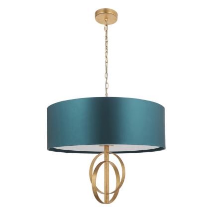 Endon 95219 - Pakabinama liustra ant grandinės 5xE27/10W/230V, skersmuo 70 cm, mėlyna/žalvaris