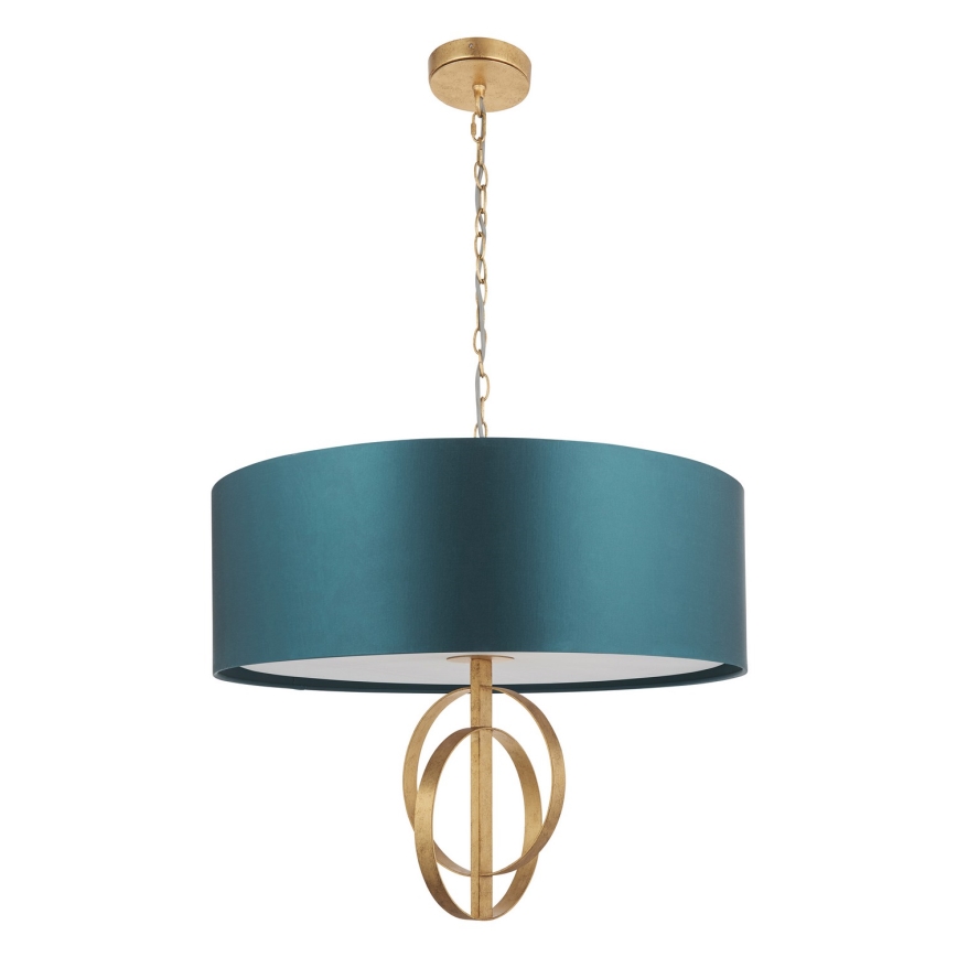 Endon 95219 - Pakabinama liustra ant grandinės 5xE27/10W/230V, skersmuo 70 cm, mėlyna/žalvaris