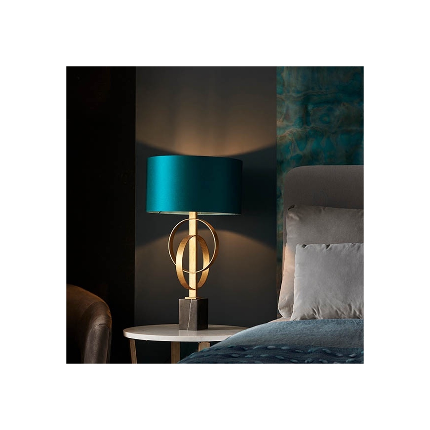 Endon 95221 - Stalinė lempa 1xE27/10W/230V mėlyna/žalvarinė/juoda