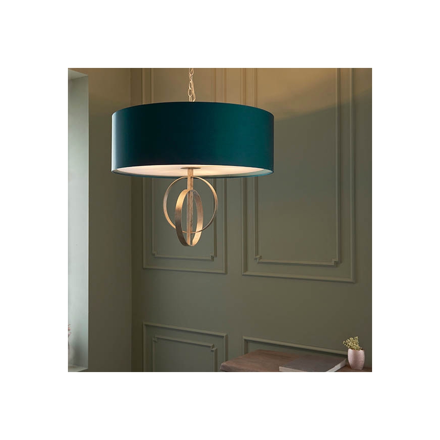 Endon 95223 - Liustra ant grandinės 5xE27/10W/230V Ø 70 cm mėlyna/pilka