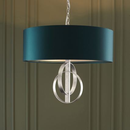 Endon 95224 - Pakabinama liustra ant grandinės, 3xE27/10W/230V, Ø 60 cm, mėlyna/pilka