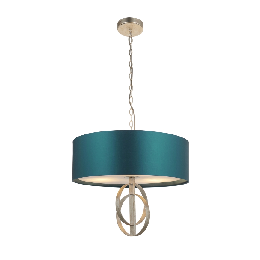 Endon 95224 - Pakabinama liustra ant grandinės, 3xE27/10W/230V, Ø 60 cm, mėlyna/pilka