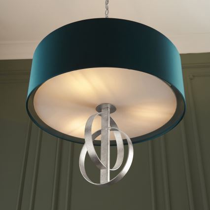 Endon 95224 - Pakabinama liustra ant grandinės, 3xE27/10W/230V, Ø 60 cm, mėlyna/pilka