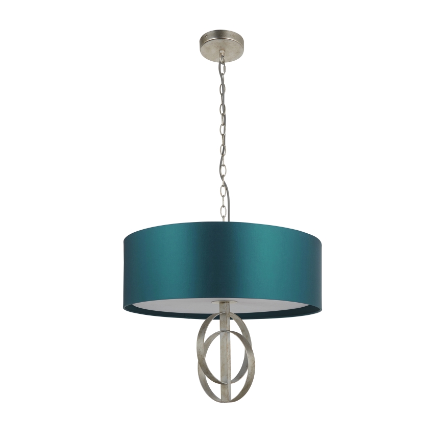 Endon 95224 - Pakabinama liustra ant grandinės, 3xE27/10W/230V, Ø 60 cm, mėlyna/pilka
