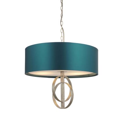 Endon 95224 - Pakabinama liustra ant grandinės, 3xE27/10W/230V, Ø 60 cm, mėlyna/pilka
