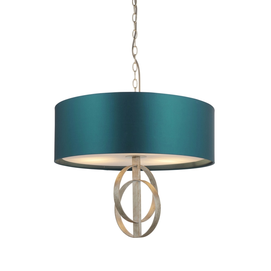 Endon 95224 - Pakabinama liustra ant grandinės, 3xE27/10W/230V, Ø 60 cm, mėlyna/pilka